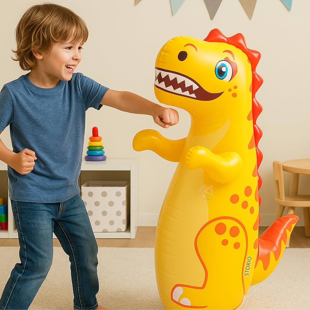 Inflatable Bop Bag Boxing Toy for Kids | Hit Me Punching Bag for Indoor Outdoor Fun | Standing Wrestling Push Game | Sports Toy for Boys & Girls (3+ Years)