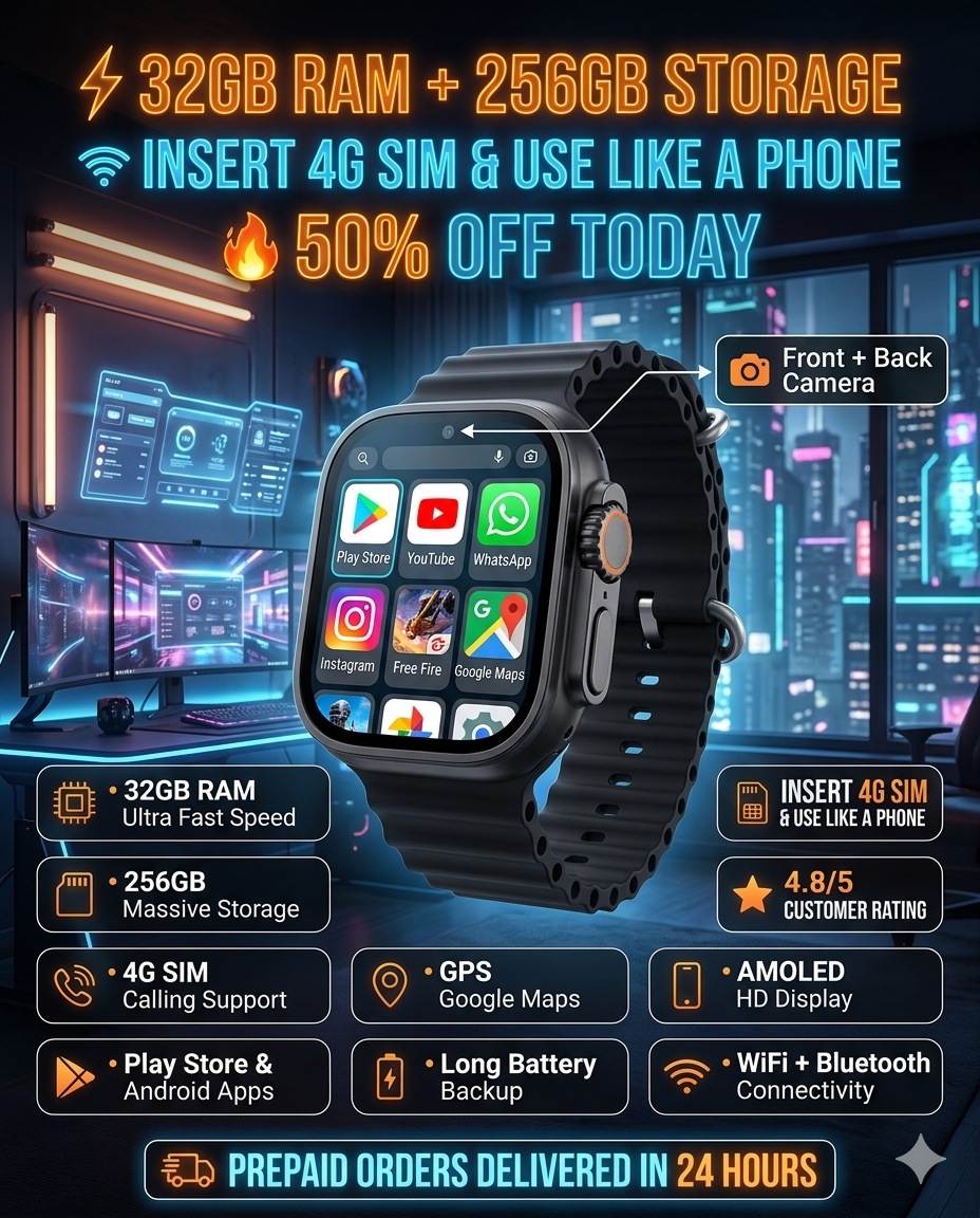 VOLT S9 Ultra Android Sim Watch (32 GB RAM / 256 GB STORAGE)