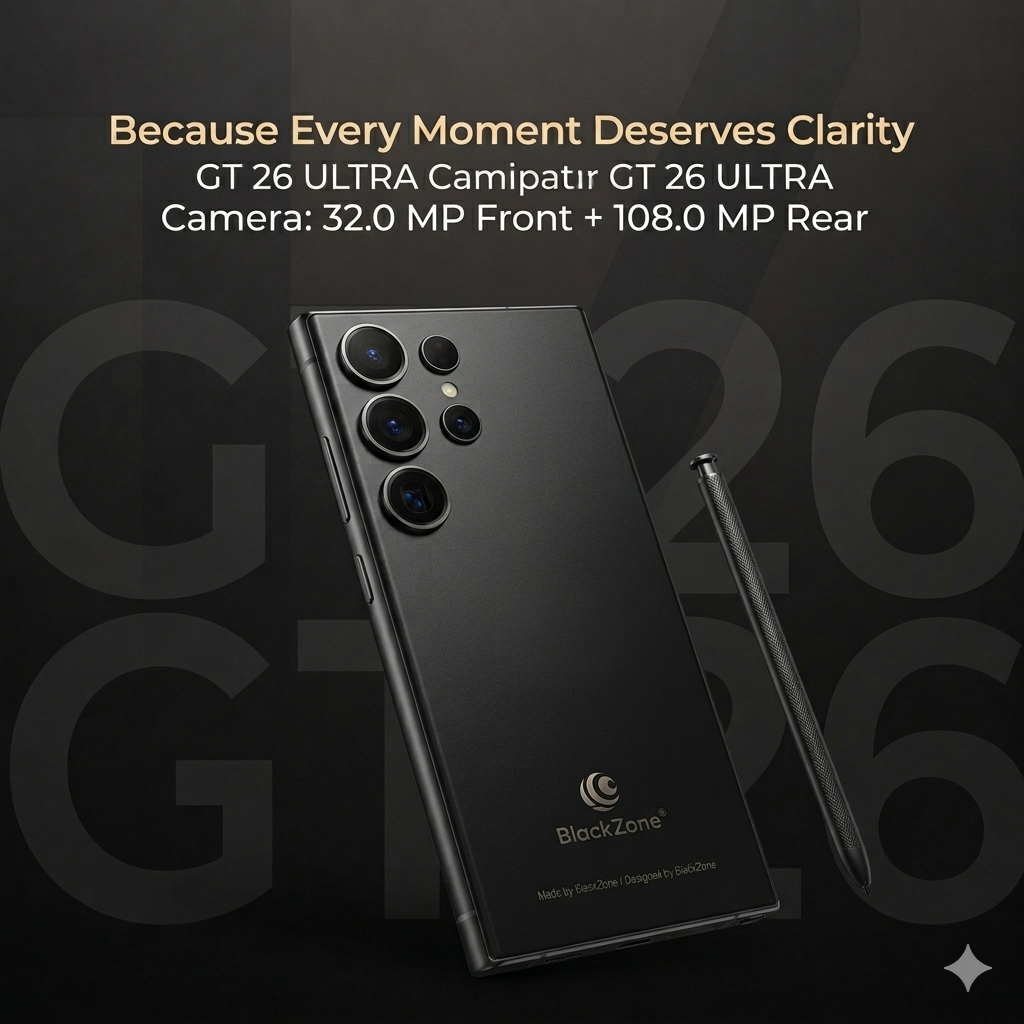 BLACKZONE GT 26 ULTRA – 16GB RAM + 256GB ROM | 6.6" HD+ Display | Android 14 | 200MP Rear + 16MP Front Camera | 5000mAh Battery | Face ID Unlock | Dual SIM Smartphone