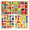 Wooden Learning Educational Game Board for Kids, Puzzle Toys for 2 Years Old Boys & Girls (Alphabets, Numbers & Shapes)