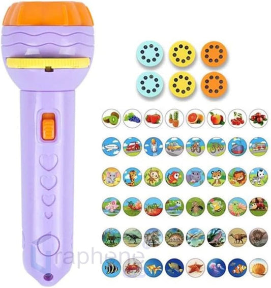 Bedtime Fun Kids Slide Projector Torch, Premium ABS Materials, Easy-to-Use Interchangeable Slides, Versatile Flashlight for Nighttime Safety, The Perfect Sleep Companion for Children