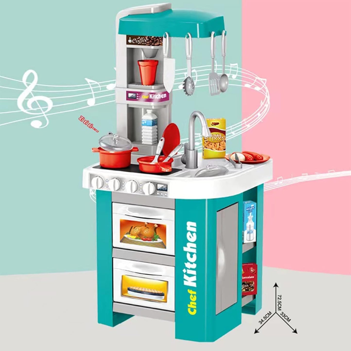 Kids Play Kitchen Set Pretend Toy Simulation Kitchen Role Play Set for Kids Boys & Girls (Multi Color)
