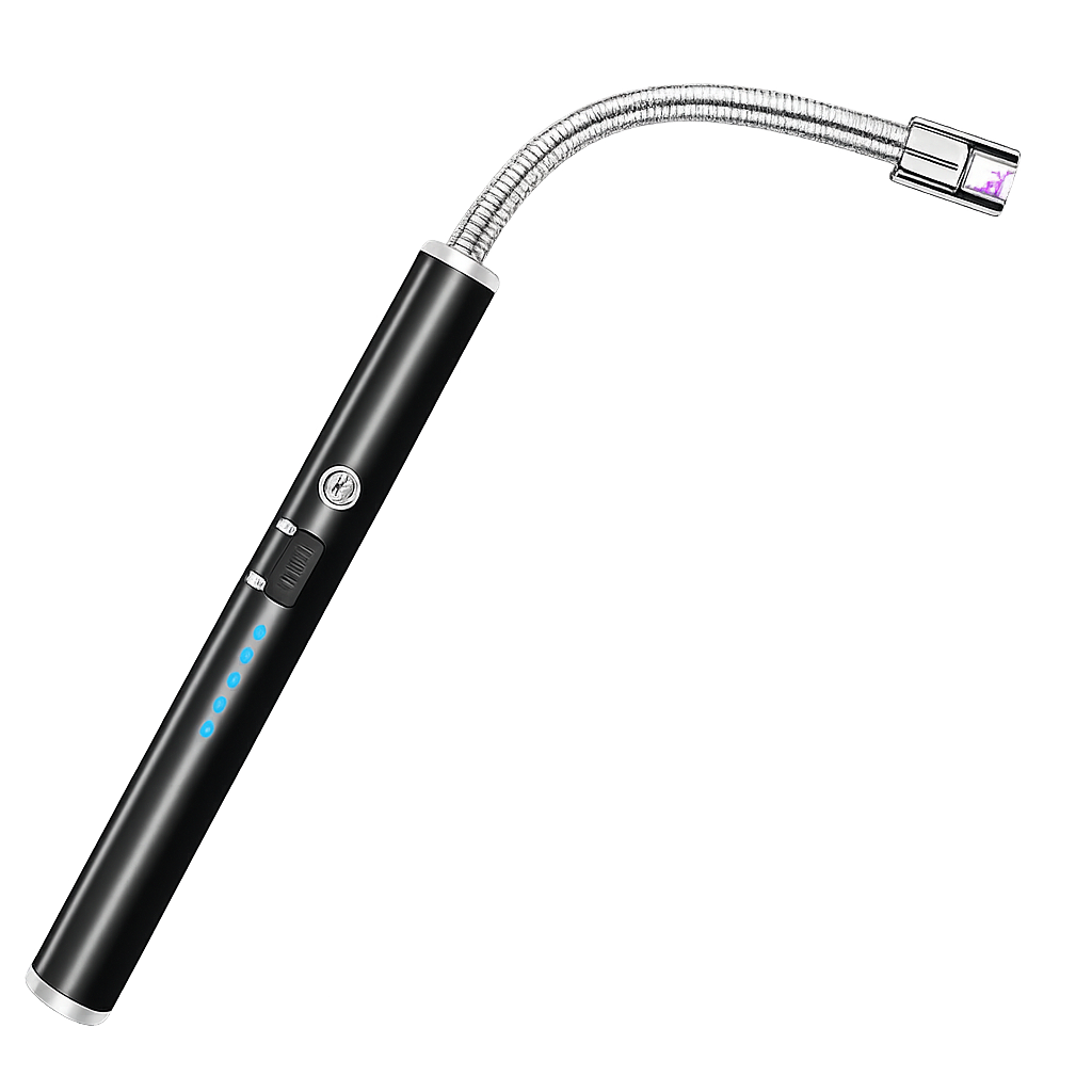 Electric Rechargeable Gas/Plasma Lighter, Flameless Windproof, USB, 360° Flexible Neck Arc Lighter for Kitchen, Barbecue, Candles, Gas Stove, Fireworks