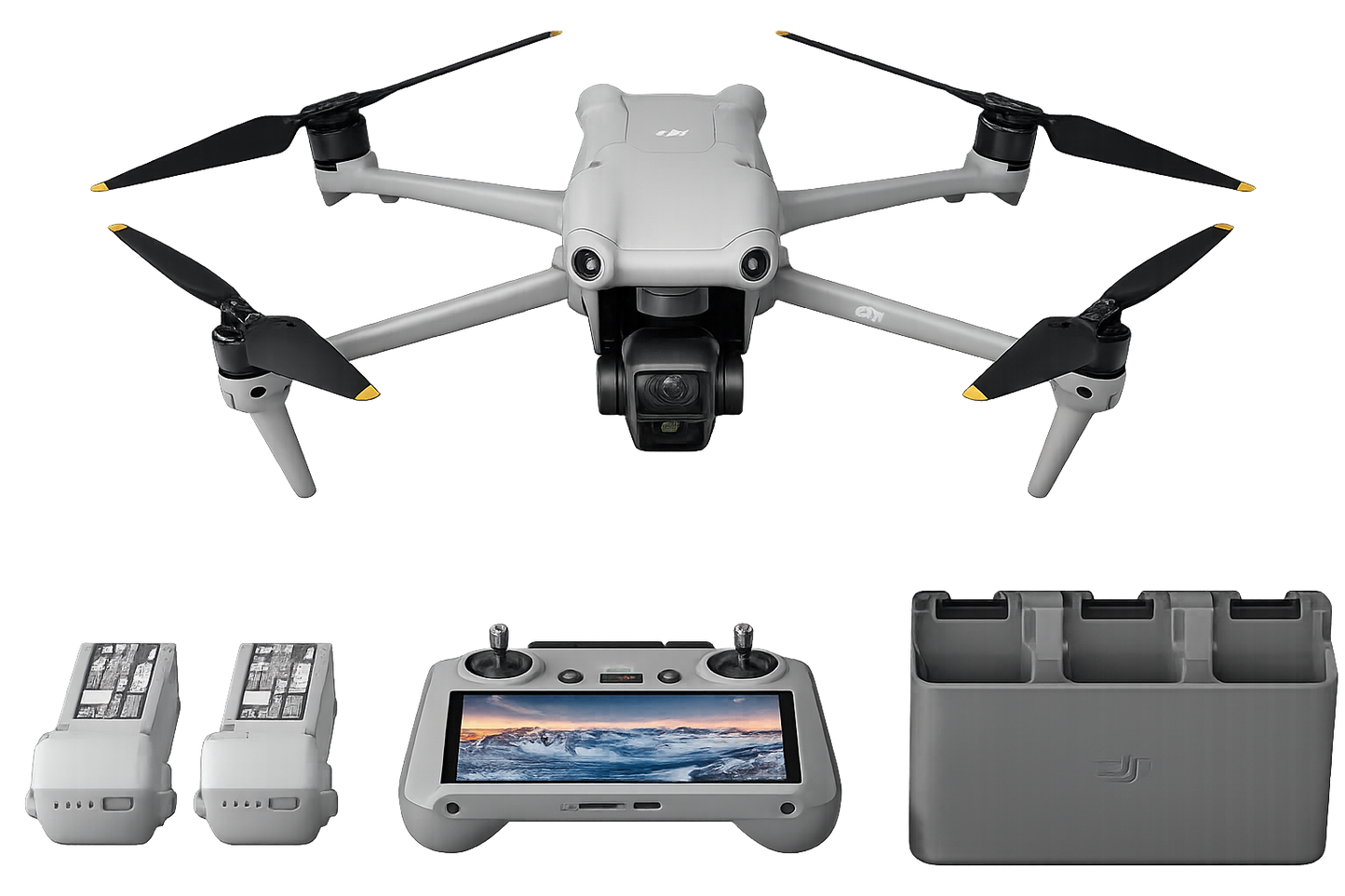 DJI Air 3 Fly More Combo with DJI RC 2, Drone with Camera 4K, Dual Primary Cameras, 3 Batteries for Extended Flight Time, 48MP Photo, 20Km Max Video Transmission, FAA Remote ID Compliant