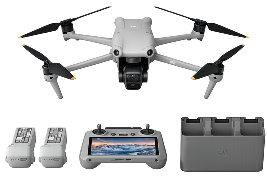DJI Air 3 Fly More Combo with DJI RC 2, Drone with Camera 4K, Dual Primary Cameras, 3 Batteries for Extended Flight Time, 48MP Photo, 20Km Max Video Transmission, FAA Remote ID Compliant