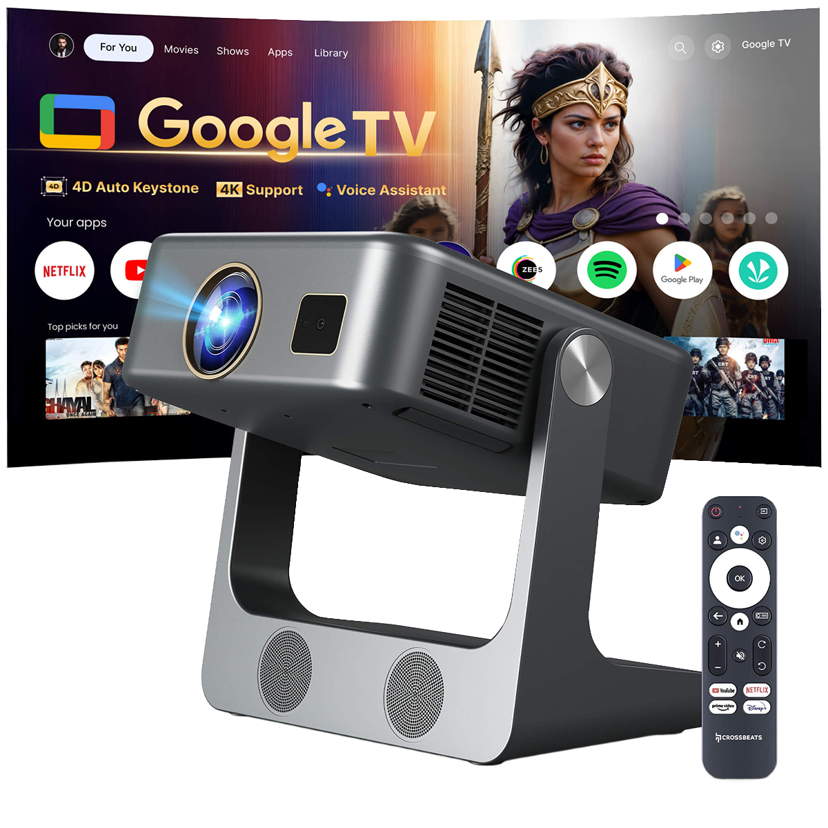 CROZBEATS 4K , ANDROID , 200 INCH SIZE PROJECTOR