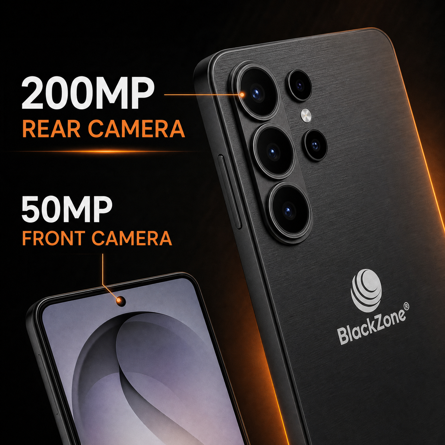 BLACKZONE BZ 26 ULTRA 16/256  | 6.8" HD+ Display | Android 17 | 200MP Rear + 50MP Front Camera | 5000mAh Battery | Face ID Unlock |